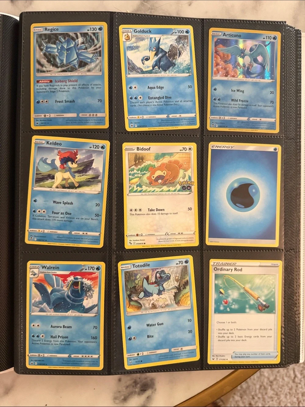 Pokemon Card Binder pages of cards - lots of sets